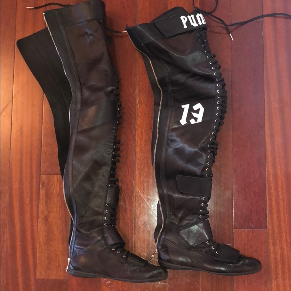 Rihanna Fenty x Puma Knee High Flat Boots.
